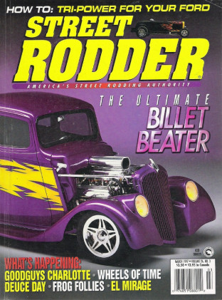 STREET RODDER 1997 MAR - NAILHEAD BUILD-UP-3, SMALL FORD 3X2, CHOP A 37 CHEVY
